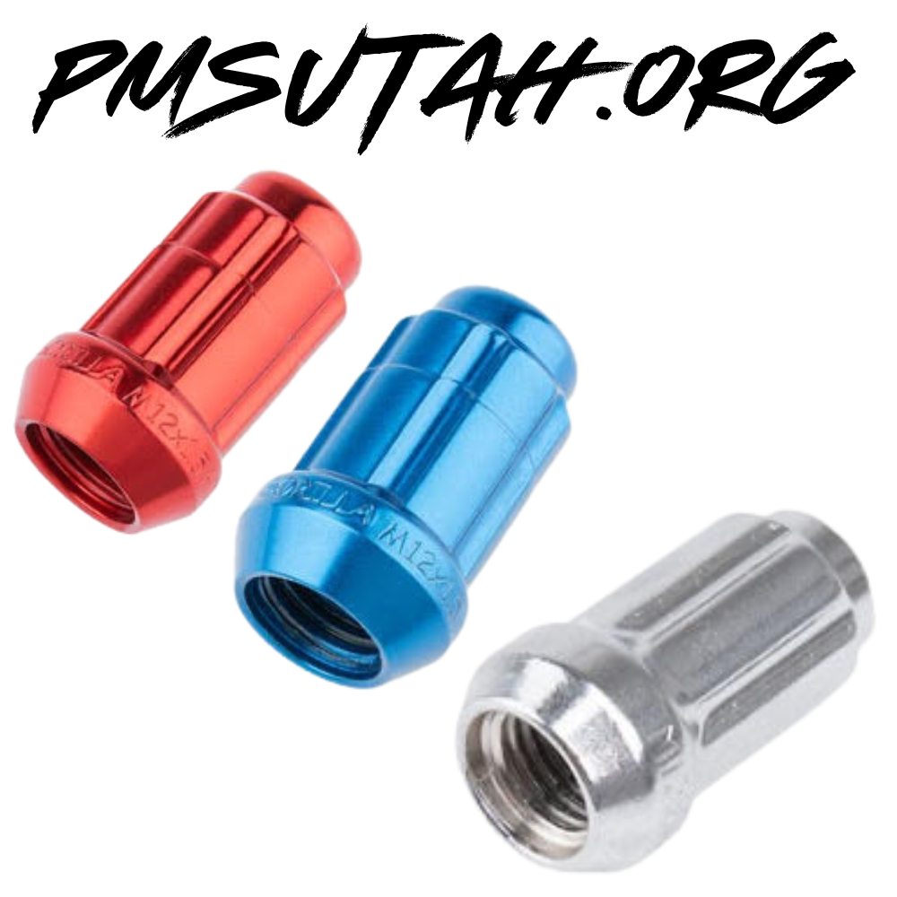 Yamaha Wolverine Viking YXZ UTV Lug Nuts OEM Style 8 Spline Lug Nuts 12mm x 1.25mm Thread Pitch Chrome Red Blue - PMSUTAH