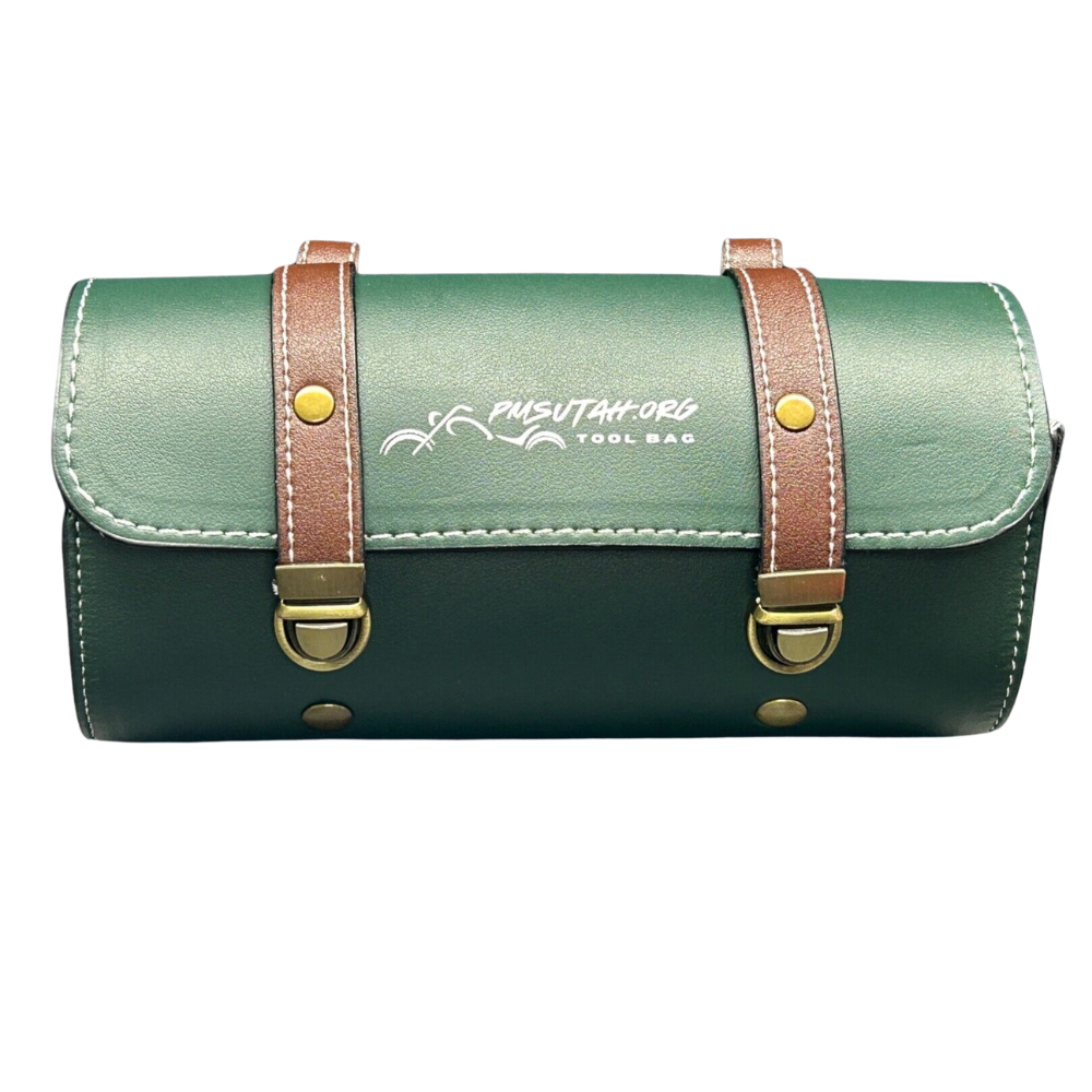 Leather Bag Pouch Motorcycle Front Fork Rear Sissy Bar Tool Kit Holder Storage - PMSUTAH