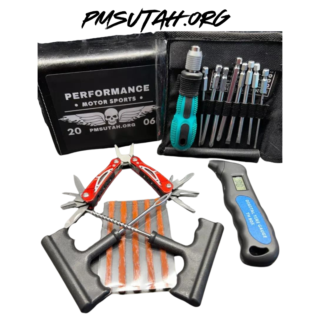 ATV UTV Tire Repair Kit Tube Patch Plug Screwdriver Set Tools Kit Case Glove Box - PMSUTAH