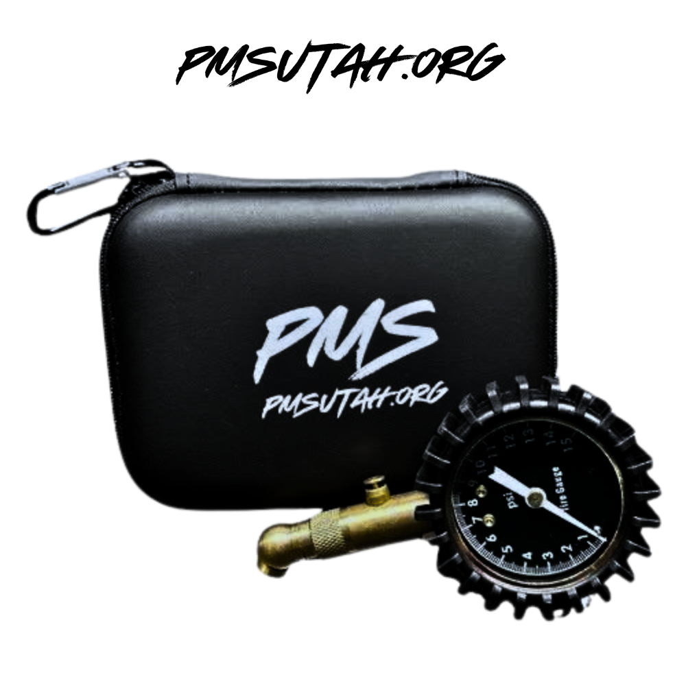 Low Pressure Air Tire Gauge UTV ATV SXS 1-15 PSI Round Protective Rubber Guard - PMSUTAH