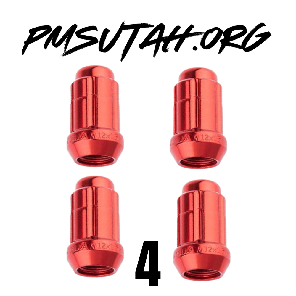 Yamaha Wolverine Viking YXZ UTV Lug Nuts OEM Style 8 Spline Lug Nuts 12mm x 1.25mm Thread Pitch Chrome Red Blue - PMSUTAH