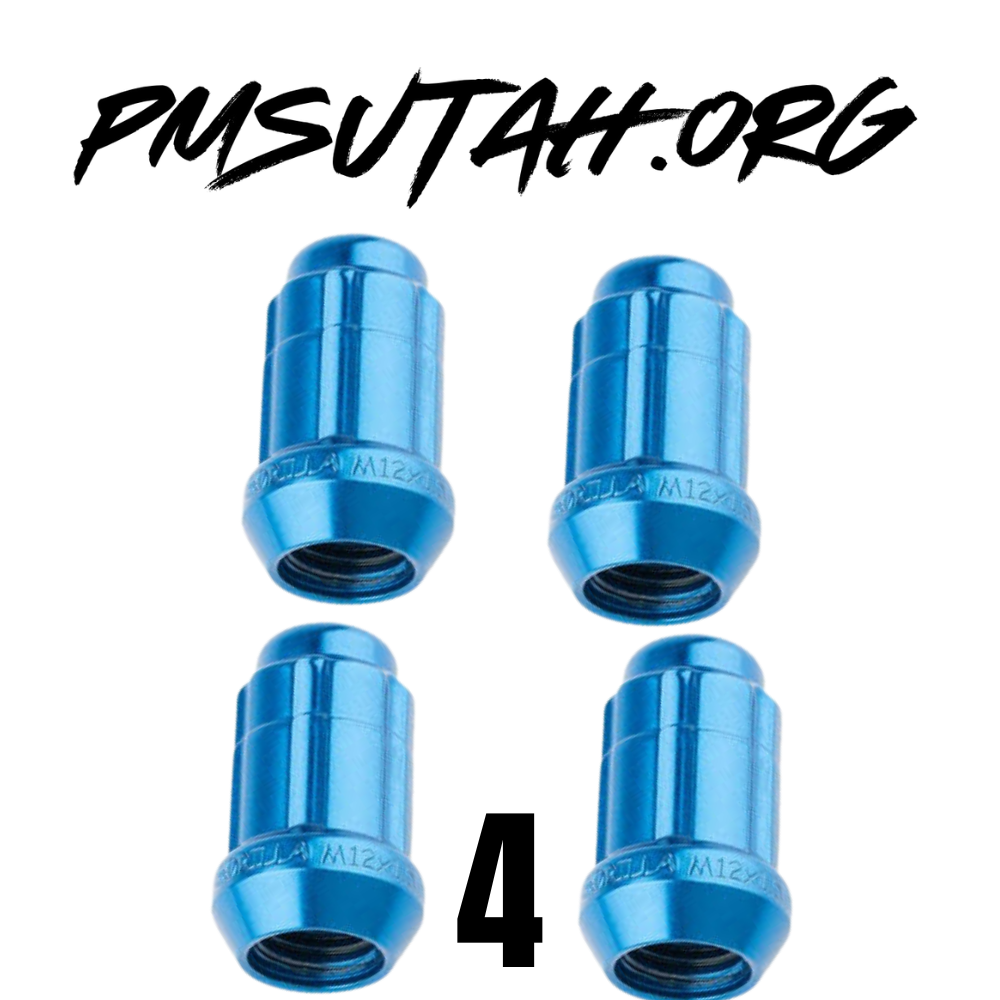 Yamaha Wolverine Viking YXZ UTV Lug Nuts OEM Style 8 Spline Lug Nuts 12mm x 1.25mm Thread Pitch Chrome Red Blue - PMSUTAH
