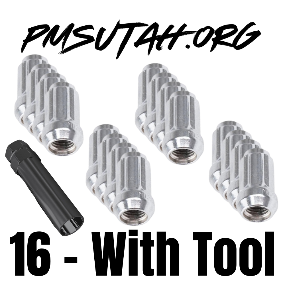 Yamaha Wolverine Viking YXZ UTV Lug Nuts OEM Style 8 Spline Lug Nuts 12mm x 1.25mm Thread Pitch Chrome Red Blue - PMSUTAH